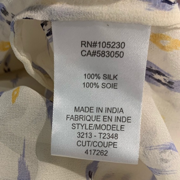 Joie Auberon Silk Boho Split Neck Blouse Top XS - Picture 10 of 14